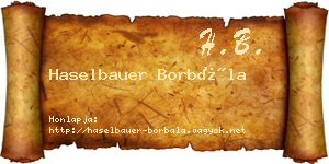 Haselbauer Borbála névjegykártya